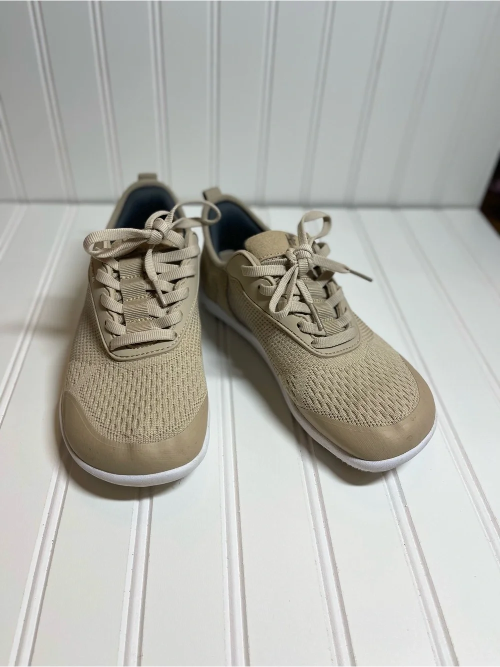 Hike Footwear HF Stride Barefoot Sneakers in a versatile beige/taupe colorway.